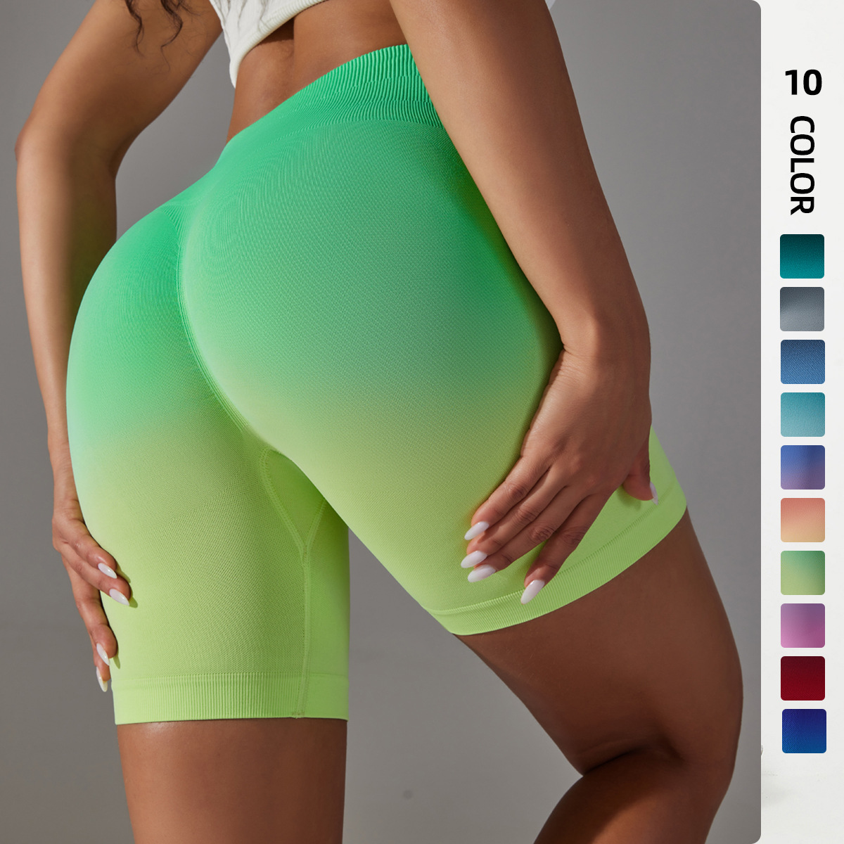 Coton doux taille haute Yoga Leggings motard sueur entraînement Shorts de sport sans couture collants de sport Shorts femmes en gros