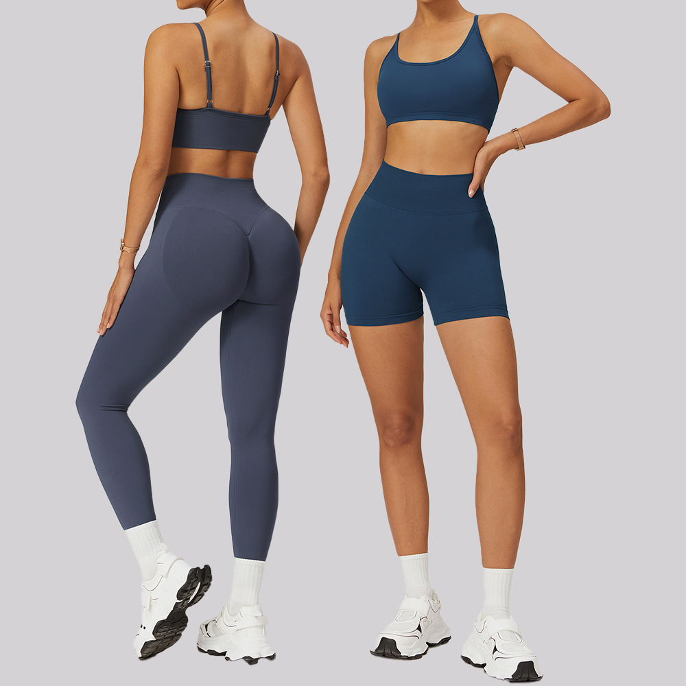 Chine usine Sportswear Gym Wear Yoga Unique Active Wear Lulu 2 Pièces Leggings Soutien-Gorge Femmes Vêtements de Sport