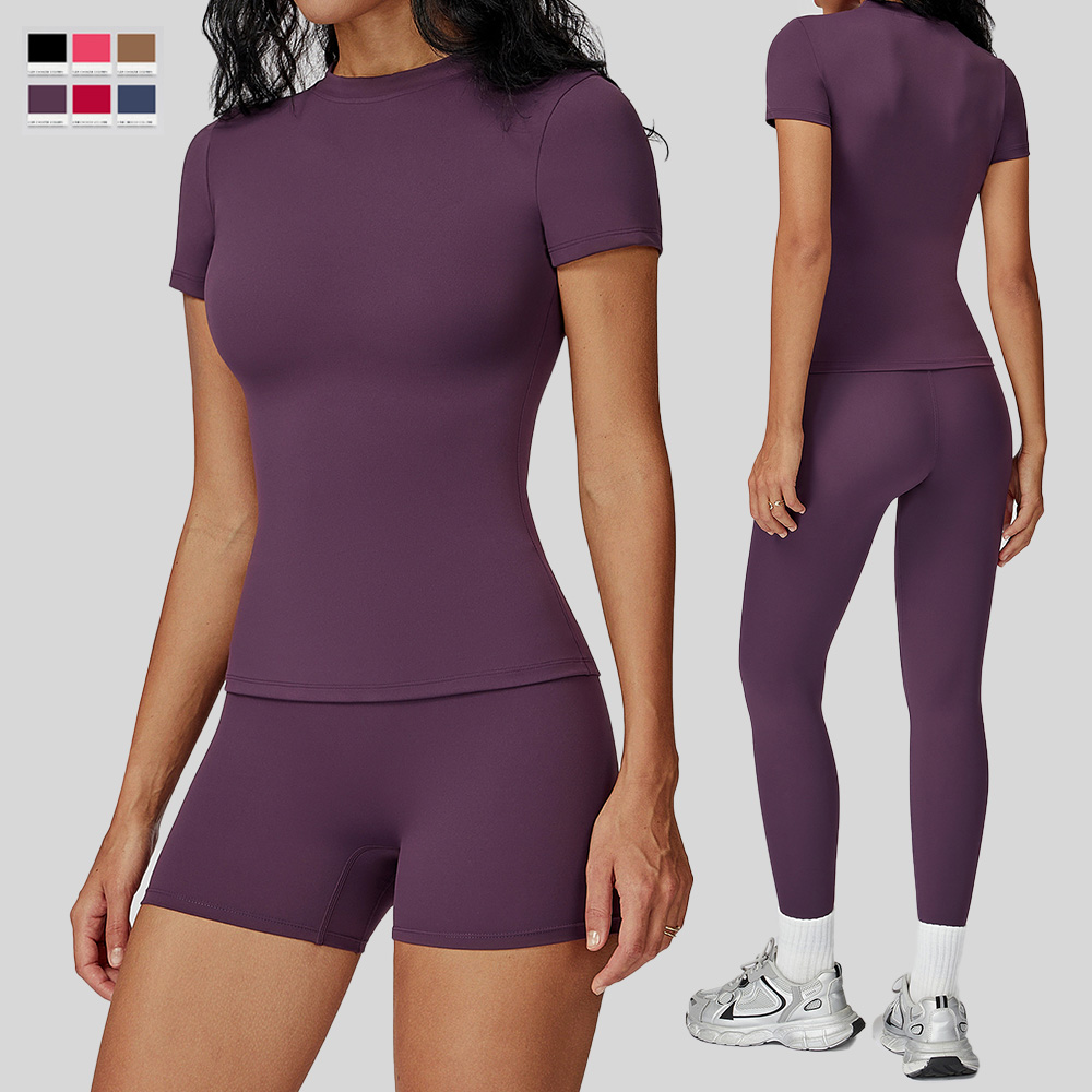 Vêtements de yoga en gros avec logo personnalisé, vêtements de fitness, t-shirts et pantalons de sport pour femmes, ensembles de sport actifs